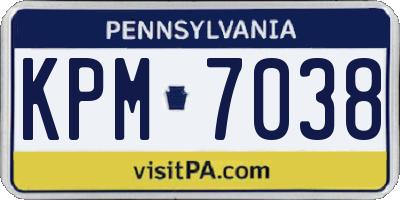 PA license plate KPM7038