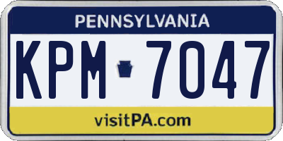 PA license plate KPM7047