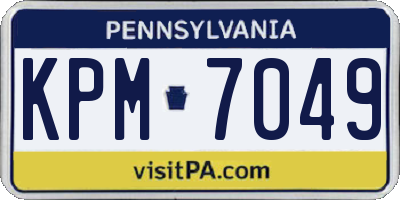 PA license plate KPM7049