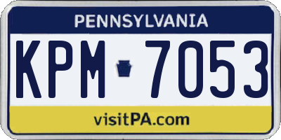 PA license plate KPM7053