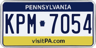 PA license plate KPM7054