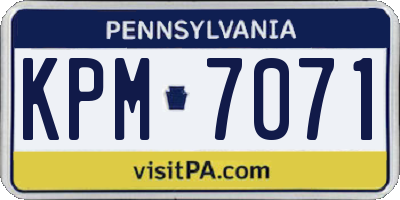 PA license plate KPM7071