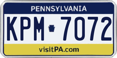 PA license plate KPM7072