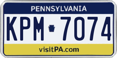 PA license plate KPM7074