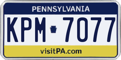 PA license plate KPM7077
