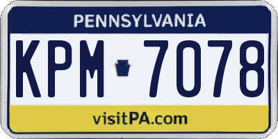 PA license plate KPM7078