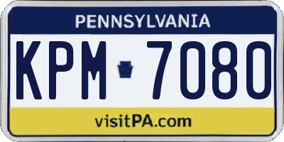 PA license plate KPM7080