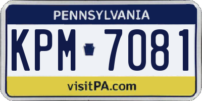 PA license plate KPM7081