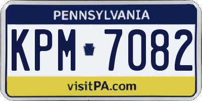 PA license plate KPM7082