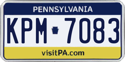 PA license plate KPM7083