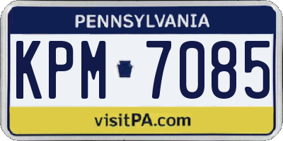 PA license plate KPM7085