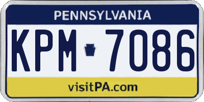 PA license plate KPM7086