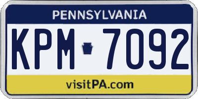 PA license plate KPM7092