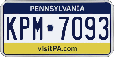 PA license plate KPM7093