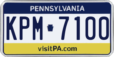 PA license plate KPM7100