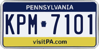 PA license plate KPM7101