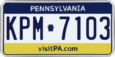 PA license plate KPM7103