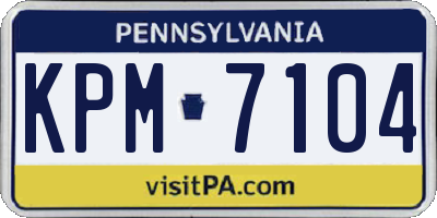 PA license plate KPM7104