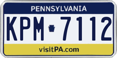 PA license plate KPM7112
