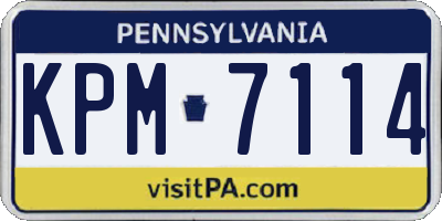 PA license plate KPM7114