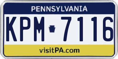 PA license plate KPM7116