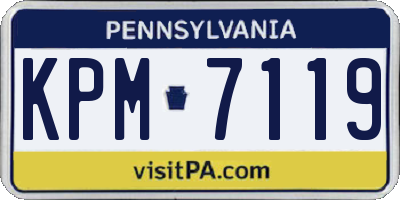 PA license plate KPM7119