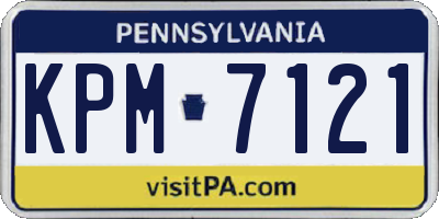 PA license plate KPM7121
