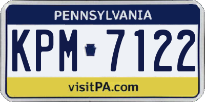 PA license plate KPM7122