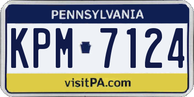 PA license plate KPM7124
