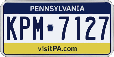 PA license plate KPM7127