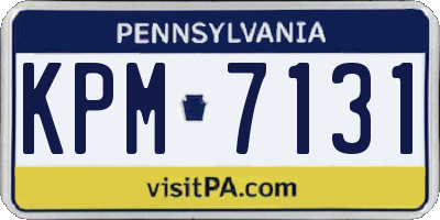 PA license plate KPM7131