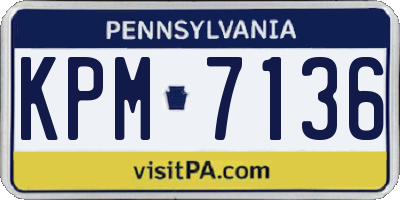 PA license plate KPM7136