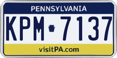 PA license plate KPM7137