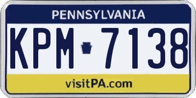 PA license plate KPM7138