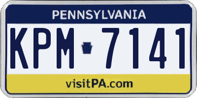 PA license plate KPM7141