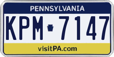 PA license plate KPM7147