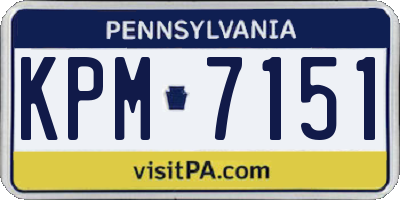 PA license plate KPM7151