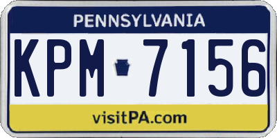 PA license plate KPM7156