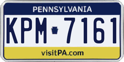 PA license plate KPM7161