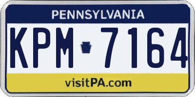 PA license plate KPM7164