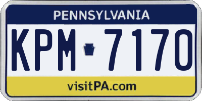 PA license plate KPM7170