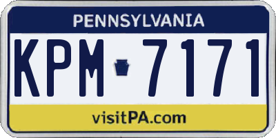 PA license plate KPM7171