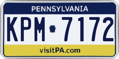 PA license plate KPM7172