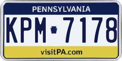 PA license plate KPM7178