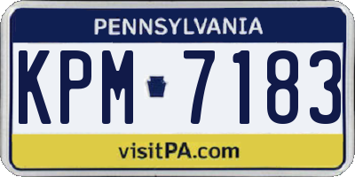 PA license plate KPM7183