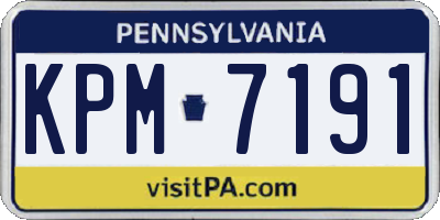 PA license plate KPM7191