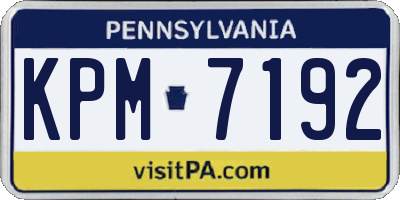 PA license plate KPM7192