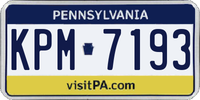 PA license plate KPM7193
