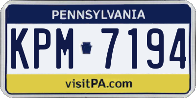 PA license plate KPM7194
