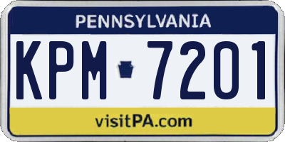PA license plate KPM7201